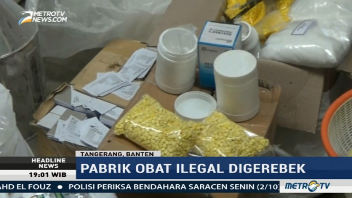 Polisi Gerebek Pabrik Obat Ilegal di Tangerang