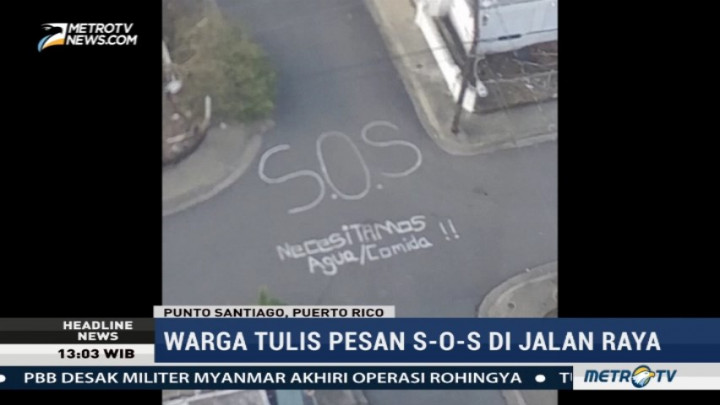 Pesan SOS Terlihat di Kota Punta Santiago Pascaterjangan Badai Maria