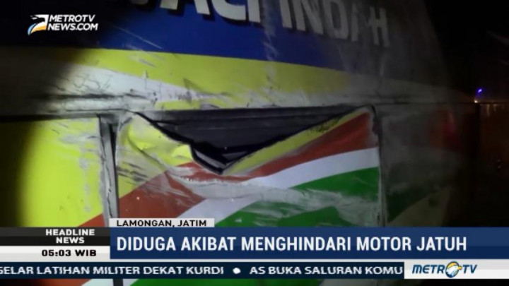 Truk Terguling saat Menghindari Motor Jatuh, 14 Luka-luka