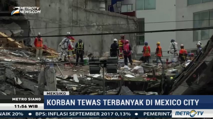 Delapan Korban Gempa Meksiko Belum Ditemukan