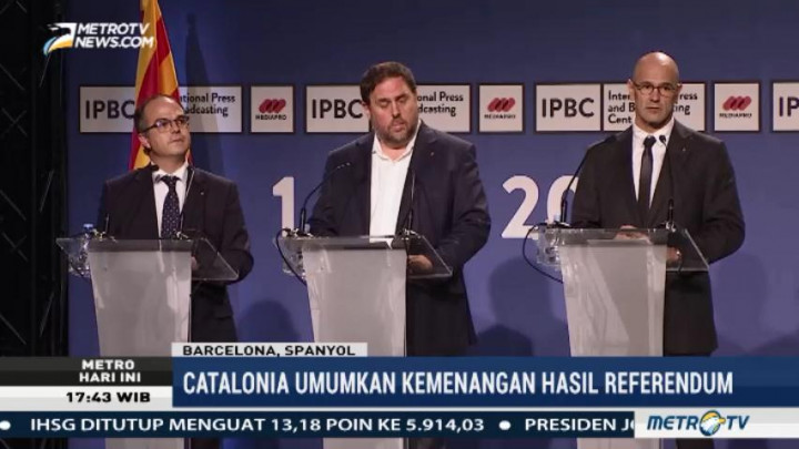 90 Persen Pemilih Dukung Kemerdekaan Catalonia