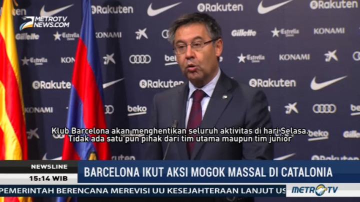 Barca Ikut Aksi Mogok Massal di Catalonia