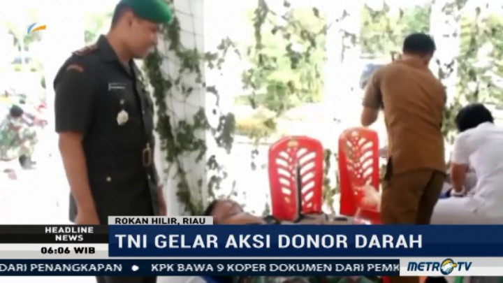 Jelang HUT TNI ke-72, Kodim 0321 Rokan Hilir Gelar Donor Darah