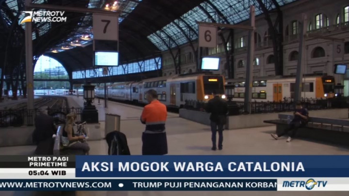 Mogok Kerja, Serikat Buruh Protes Aksi Kekerasan di Referendum Catalonia