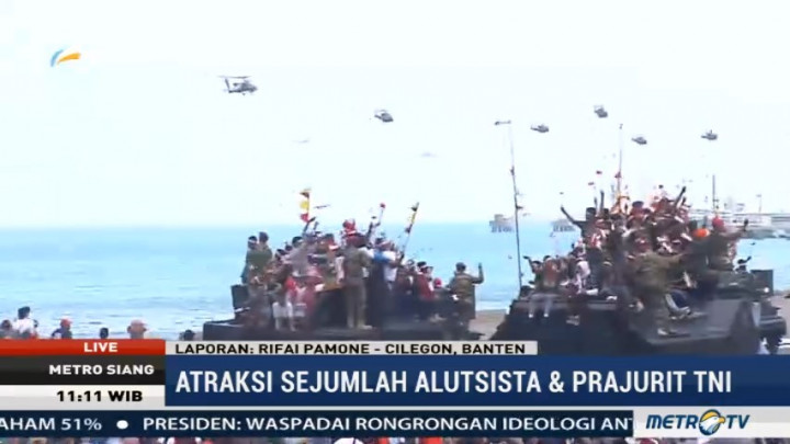 Masyarakat Antusias Saksikan HUT TNI di Cilegon