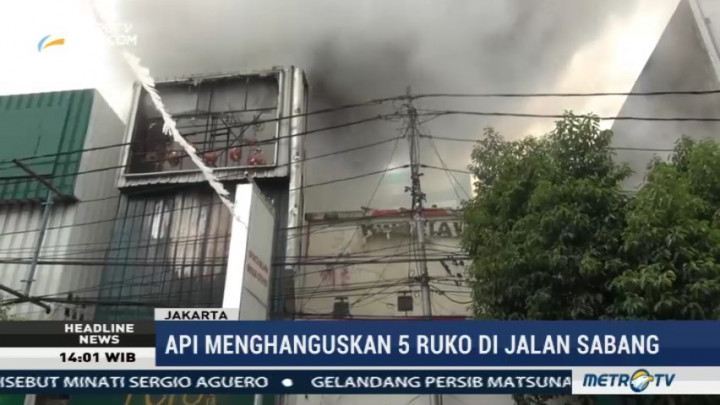 Lima Ruko di Jalan Sabang Terbakar