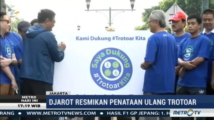 Djarot Resmikan Proyek Revitalisasi Trotoar Sudirman-Thamrin