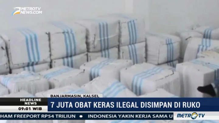 Polisi Amankan 7,3 Juta Butir Pil Zenith dari Ruko di Banjarmasin