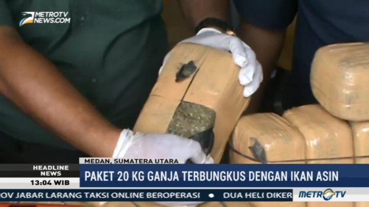 Petugas Gagalkan Penyelundupan 20 Kg Ganja di Medan