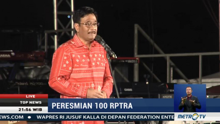 Djarot Ucapkan Salam Perpisahan di Acara Peresmian 100 RPTRA