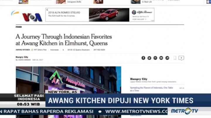 New York Times Puji Restoran Indonesia di AS