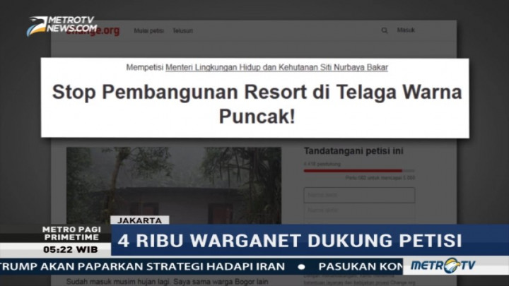 Warganet Gaungkan Petisi Tolak Pembangunan Resort di Telaga Warna