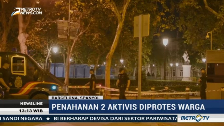 Dua Aktivis Catalonia Ditahan Pihak Kepolisian Spanyol