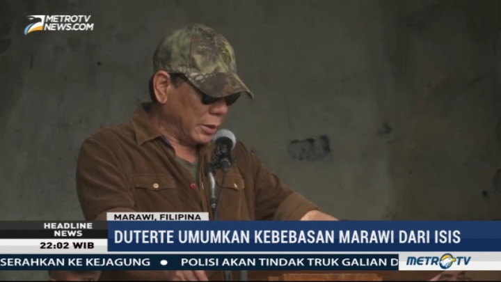Duterte Umumkan Marawi Sudah Bebas dari Teroris