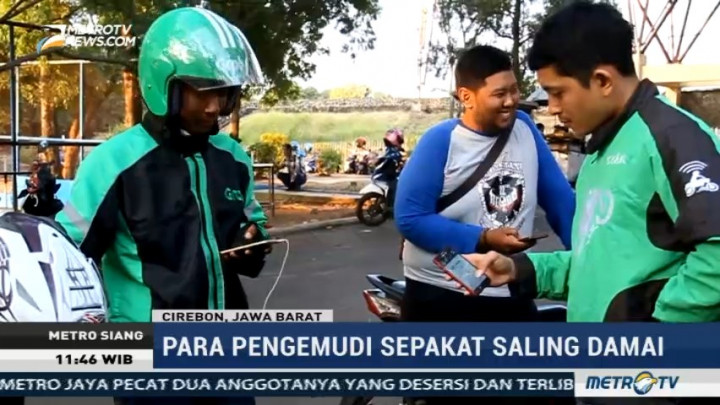 Pengemudi Angkutan Umum dan Online di Cirebon Sepakat Saling Damai