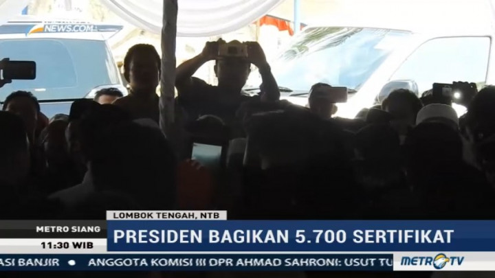 Jokowi Bagikan 5.700 Sertifikat Tanah untuk Warga Lombok Tengah
