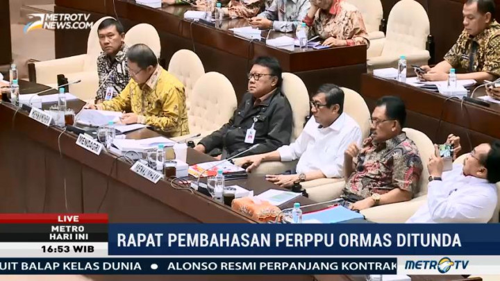 Karena Ini Rapat Pengambilan Keputusan Perppu Ormas Ditunda