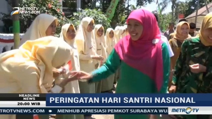 Khofifah Kunjungi Ponpes Al-Mawaddah di Peringatan Hari Santri Nasional