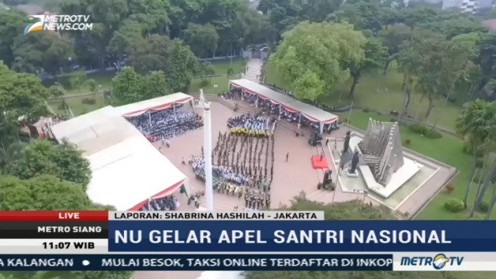 Ribuan Santri Ikuti Apel Hari Santri Nasional di Tugu Proklamasi