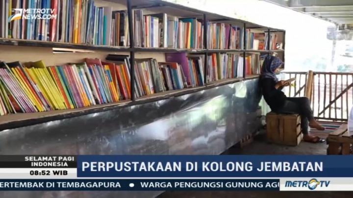 Saat Kolong Jembatan di Bantul Disulap Jadi Perpustakaan