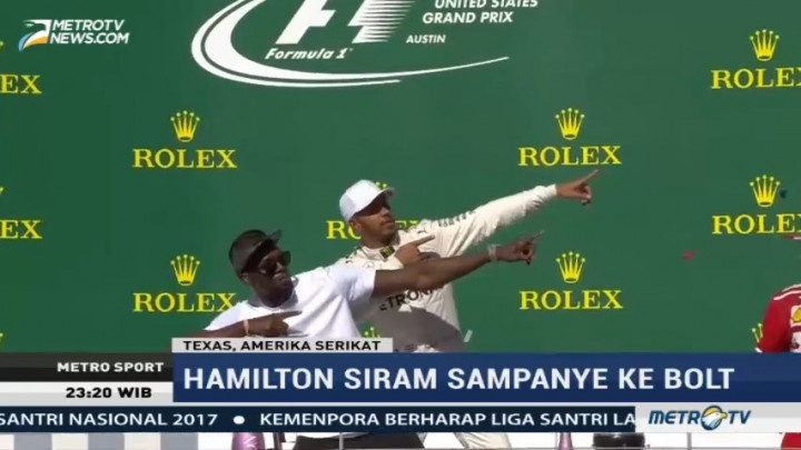 Momen Persahabatan Bolt dan Hamilton di GP Amerika Serikat