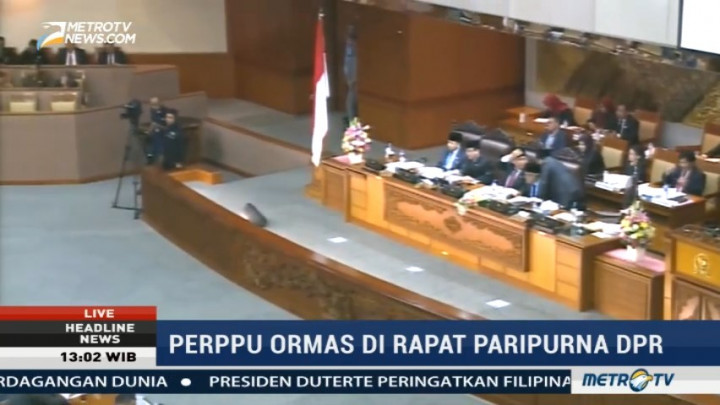 Fraksi-fraksi DPR Masih Sampaikan Pandangan soal Perppu Ormas