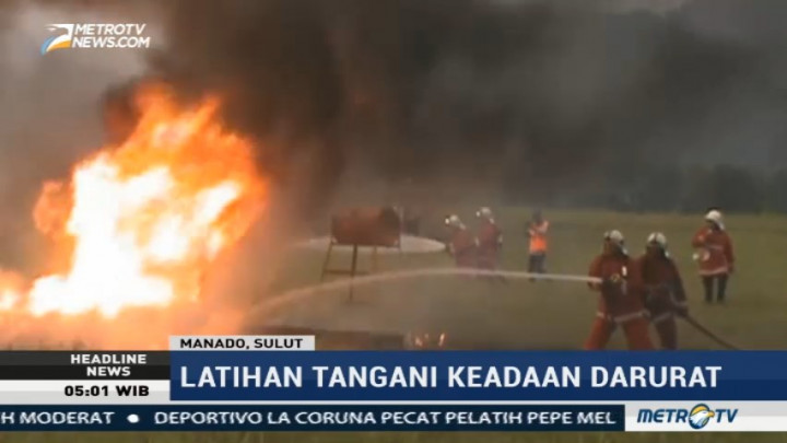 Latihan Penanganan Kecelakaan Pesawat Digelar di Bandara Sam Ratulangi