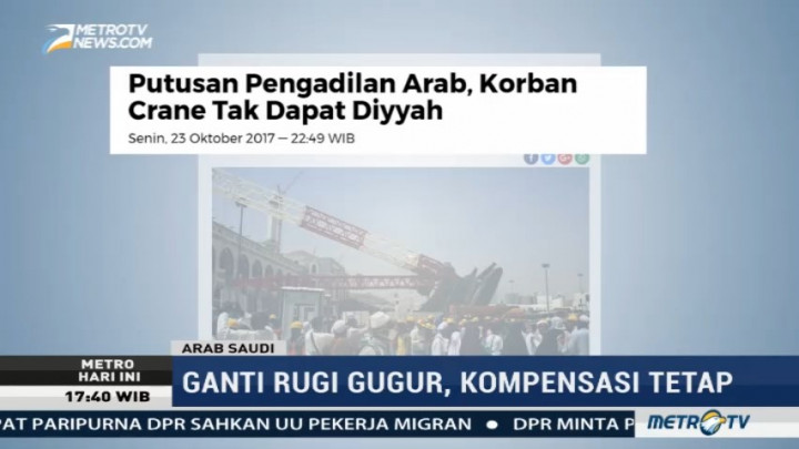 Pengadilan Saudi Putuskan Korban Crane Tak Dapat Ganti Rugi