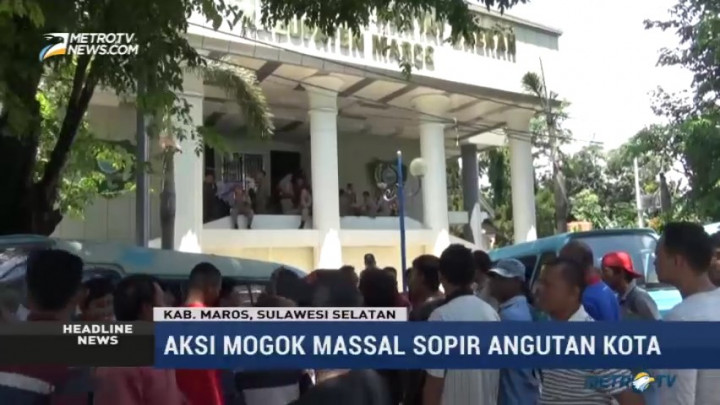 Tolak Transportasi Online, Pengemudi Angkutan Umum di Maros Mogok Massal