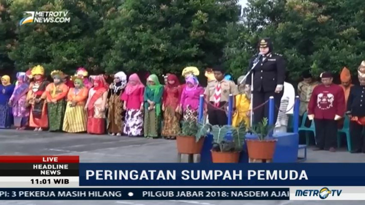 Peringati Sumpah Pemuda, Ratusan Siswa di Medan Kenakan Busana Adat