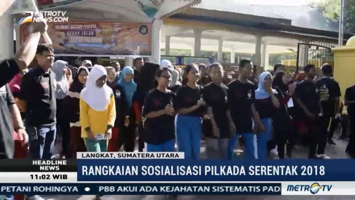 Sosialisasi Pilkada, KPU Langkat Gelar Gerak Jalan Santai