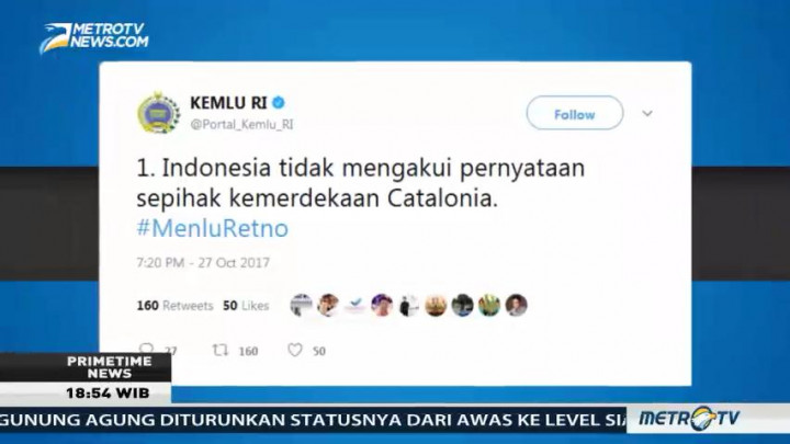 Indonesia Tidak Mengakui Kemerdekaan Catalonia