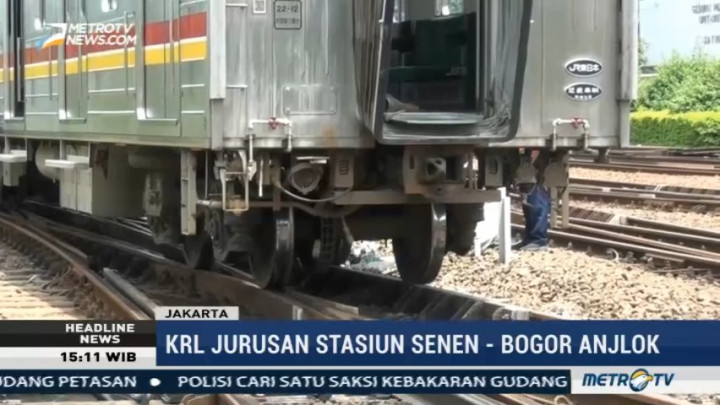 KRL Jurusan Stasiun Senen-Bogor Anjlok di Jatinegara