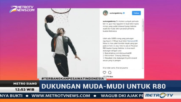 Dukungan Muda-mudi untuk Pesawat R80