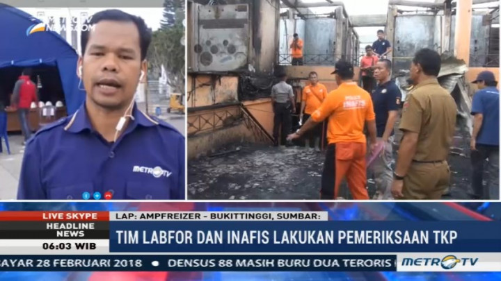 Tim Labfor dan Inafis Selidiki Penyebab Kebakaran Pasar Atas Bukittinggi