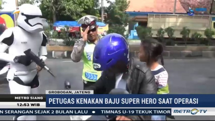 Tokoh Superhero Ikut Operasi Zebra di Grobogan