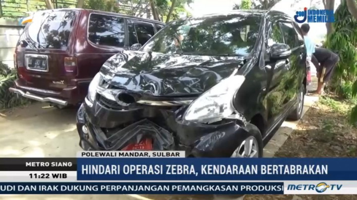 Hindari Operasi Zebra, Pengendara Motor Tabrak Mobil di Polewali Mandar
