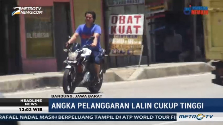 Hindari Operasi Zebra, Sejumlah Pengendara di Bandung Nekat Melawan Arus