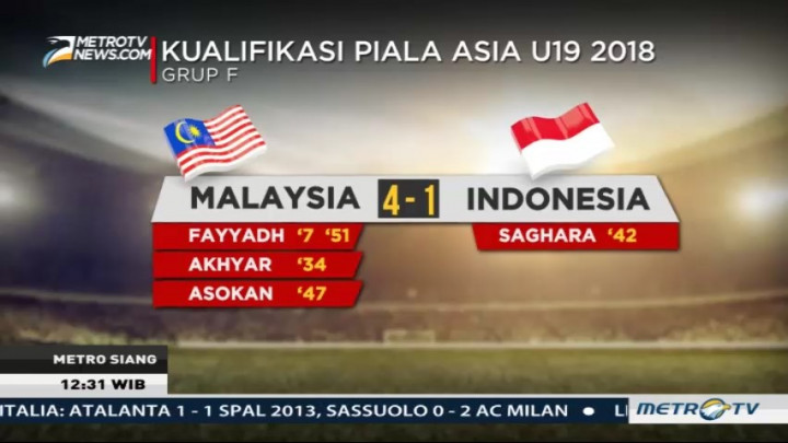Timnas Indonesia U-19 Dikalahkan Malaysia 4-1
