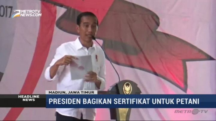 Jokowi Bagikan Lebih dari 8 Ribu Sertifikat Tanah ke Warga Madiun