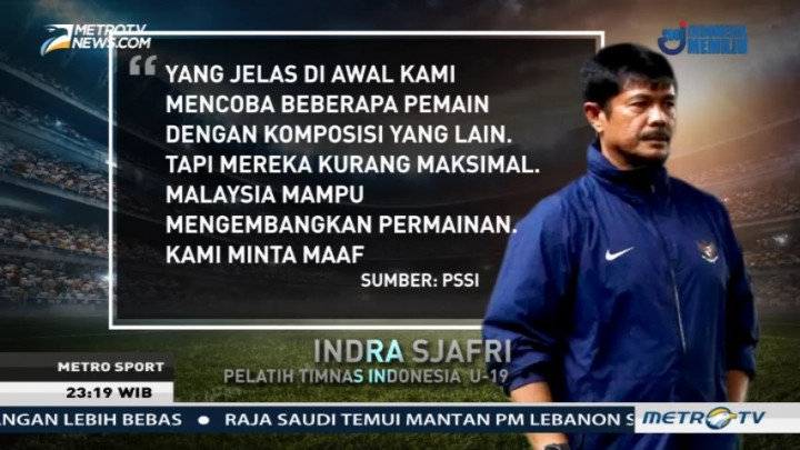 Timnas U-19 Kalah 1-4 dari Malaysia, Indra Sjafri Minta Maaf