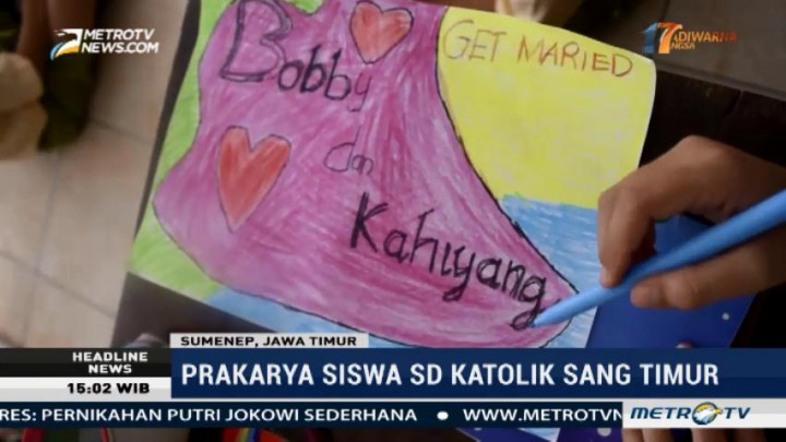 Cara Kreatif Siswa SD Ucapkan Selamat ke Kahiyang-Bobby