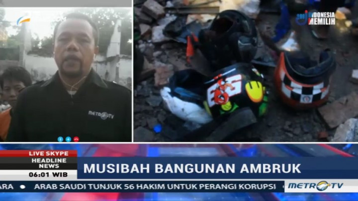 Tiga Korban Luka Reruntuhan Bangunan Dibawa ke RSUD Kardinah