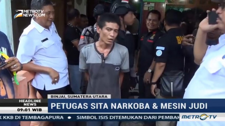 Tim Gabungan Gerebek Rumah Diduga Tempat Peredaran Narkoba di Langkat