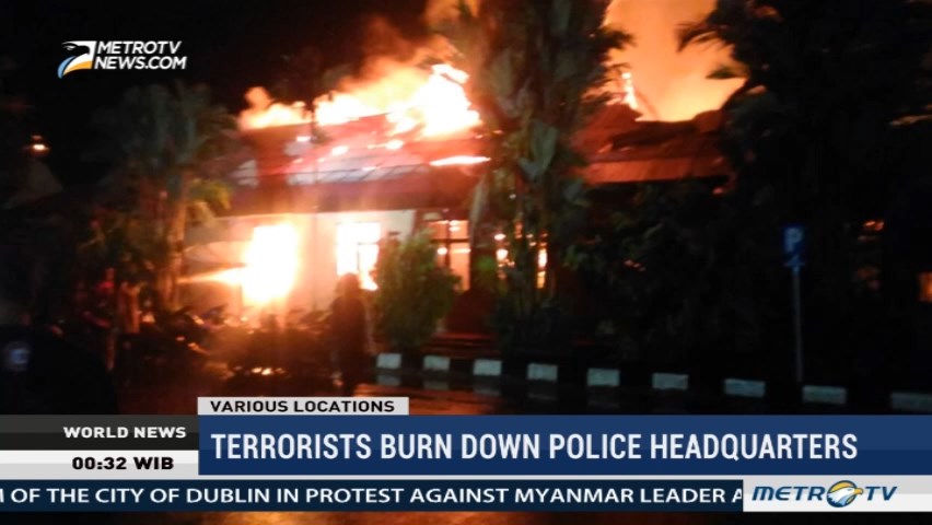 Terrorists Burn Down Police Headquarters
