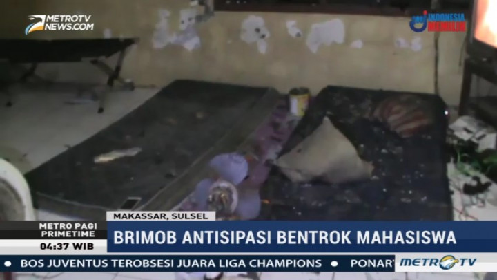 Pos Jaga Brimob Polda Sulsel di UNM Diserang Orang Tidak Dikenal