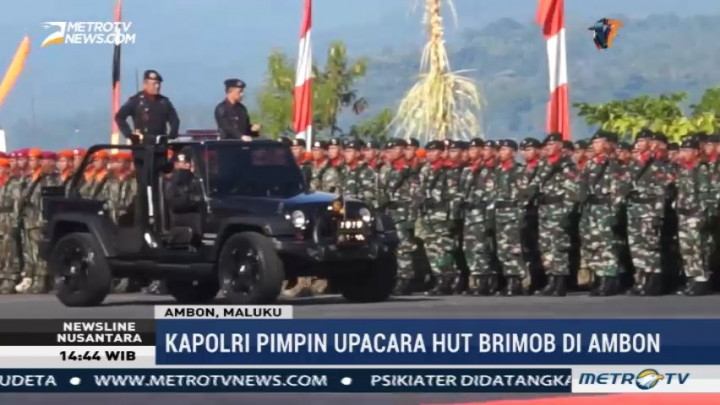 Kapolri Pimpin Upacara HUT Brimob di Ambon