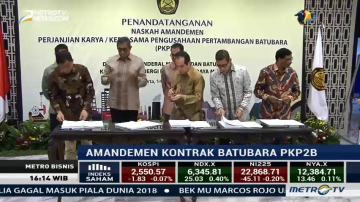 Menteri ESDM Tanda Tangani 13 Amandemen Kontrak Batu Bara