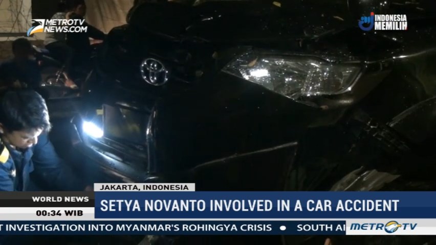 Setya Novanto Involved in a Car Accident
