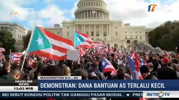 Massa Demo Desak AS Segera Beri Bantuan ke Puerto Rico